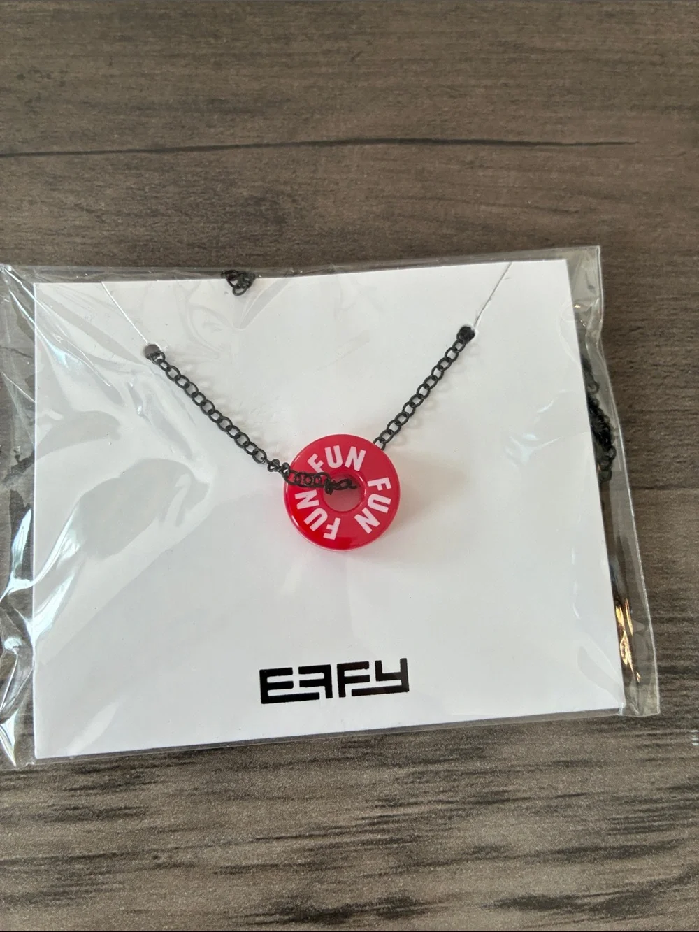 Effy Pink 'FUN' Circle Pendant Necklace for Kids